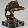 Art Deco bronzen mascotte Indiaan