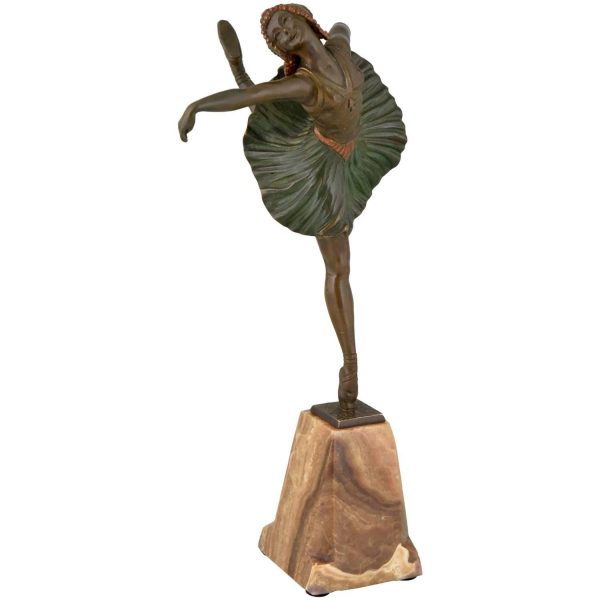 Art Deco bronzen beeld ballerina
