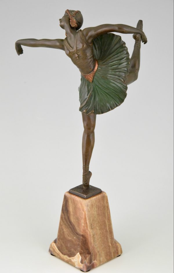 Art Deco bronzen beeld ballerina