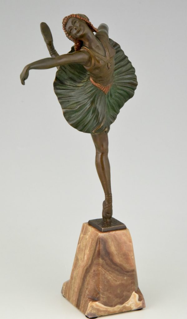 Art Deco bronzen beeld ballerina