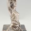 Art Deco bronzen sculptuur danseres met druiven