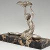 Art Deco sculpture en bronze danseuse aux raisins
