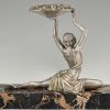 Art Deco sculpture en bronze danseuse aux raisins