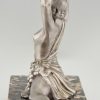 Art Deco bronzen sculptuur danseres met druiven