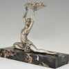 Art Deco Skulptur Bronze Tänzerin mit Trauben
