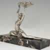 Art Deco bronzen sculptuur danseres met druiven