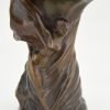 Art Nouveau bronze vase of a dancer Loïe Fuller