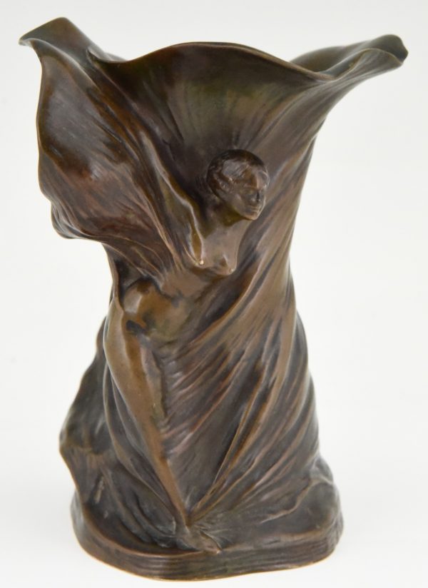 Art Nouveau vase en bronze danseuse Loïe Fuller