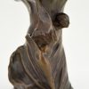 Art Nouveau bronze vase of a dancer Loïe Fuller