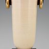 Art Deco Vase Keramik und Holz