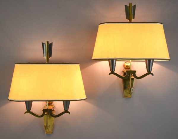 Mid Century bronze arrow sconces