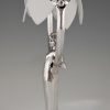 Pair of silvered Art Nouveau lamps with ladies