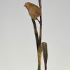 Art Deco sculpture en bronze oiseau