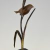 Art Deco bronze bird sculpture
