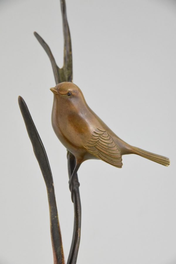 Art Deco sculpture en bronze oiseau