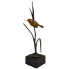 Art Deco bronzen sculptuur vogel op tak