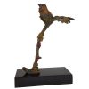 Art Deco bronzen sculptuur vogel op tak