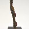 Art Deco bronze sculpture bird on a branch