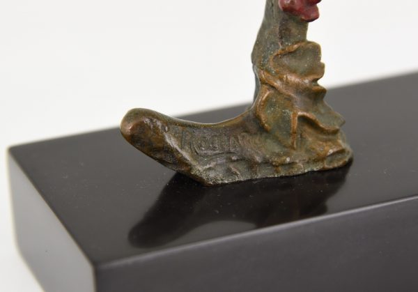 Art Deco bronzen sculptuur vogel op tak