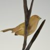 Art Deco bronze sculpture bird on a branch