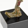 Art Deco bronzen sculptuur vogel op tak