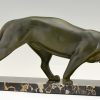 Art Deco bronze sculpture of a panther