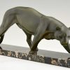 Art Deco bronze sculpture of a panther