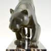 Art Deco bronze sculpture of a panther