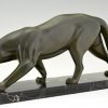 Art Deco bronze sculpture of a panther