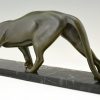 Art Deco bronze sculpture of a panther