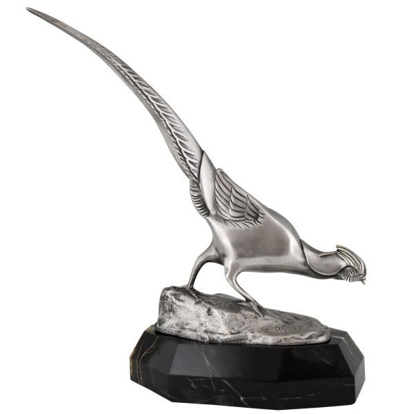 Art Deco bronze sculpture of a pheasant