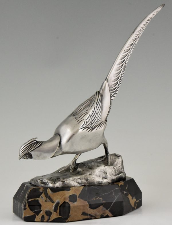 Art Deco bronze sculpture of a pheasant