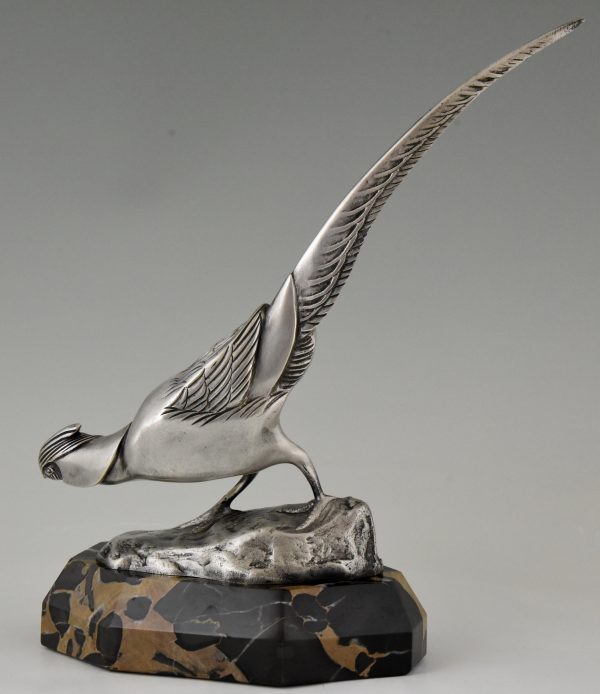 Art Deco bronze sculpture of a pheasant