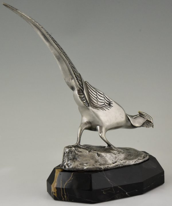 Art Deco bronze sculpture of a pheasant