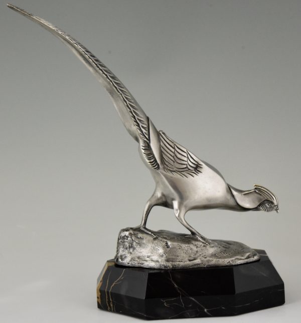 Art Deco bronze sculpture of a pheasant