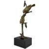 Art Deco bronzen sculptuur twee vogels op tak