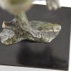 Art Deco bronzen sculptuur twee vogels op tak