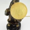 Art Deco lamp Fox terrier dog holding a globe