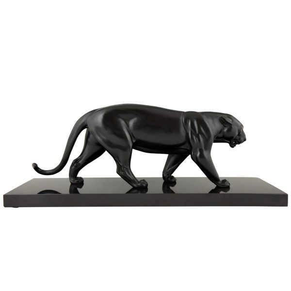 Art Deco sculpture panthère noir.