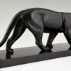 Art Deco sculpture of a black panther.