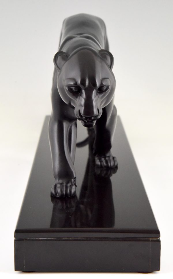 Art Deco sculpture of a black panther