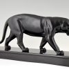 Art Deco sculpture of a black panther