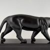 Art Deco sculpture of a black panther