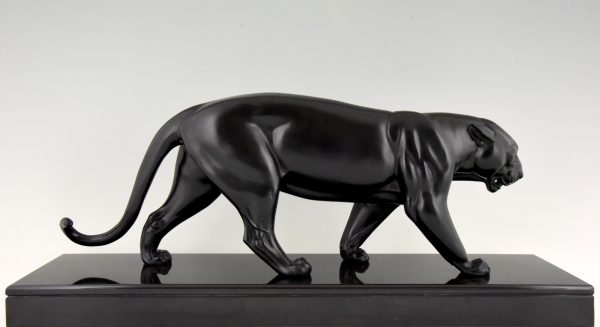 Art Deco sculpture of a black panther