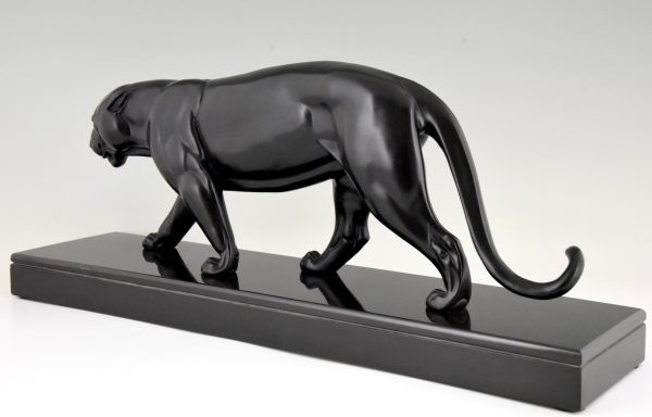 Art Deco sculpture of a black panther