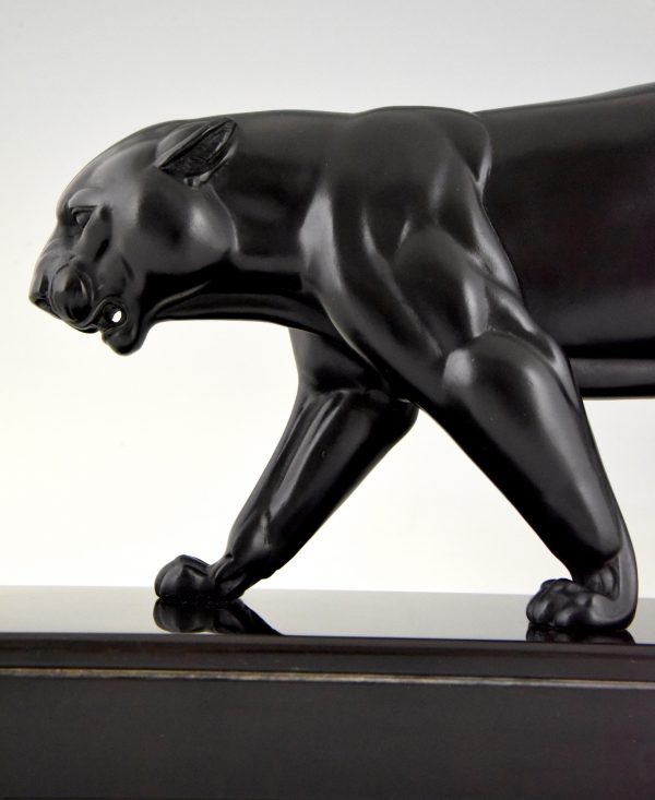 Art Deco sculpture of a black panther