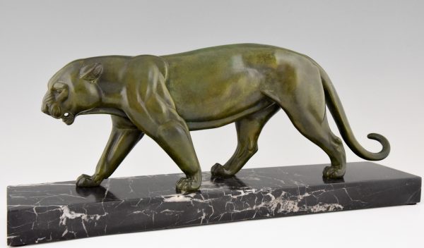 Art Deco sculpture of a walking panther