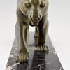 Art Deco sculpture of a walking panther