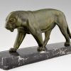 Art Deco sculpture of a walking panther