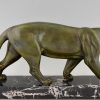 Art Deco sculpture of a walking panther